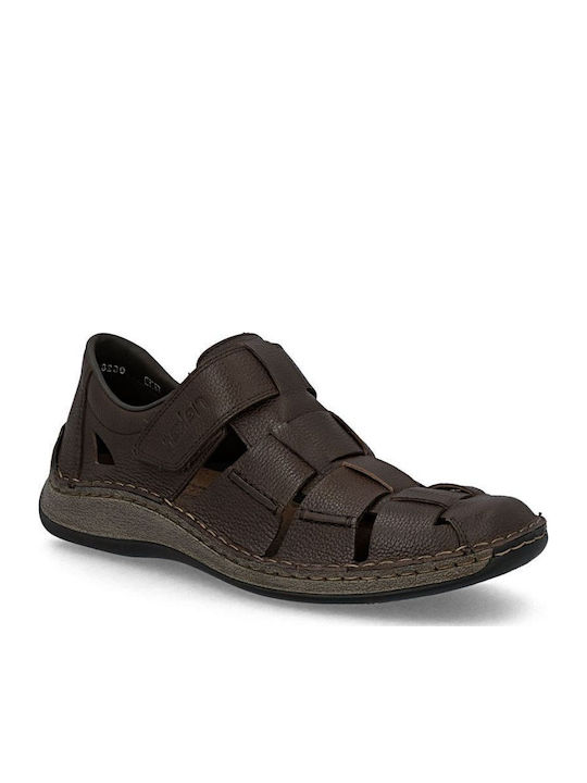 Leather Men's Sandals in Brown Colour