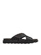 Leder Herrensandalen in Schwarz Farbe