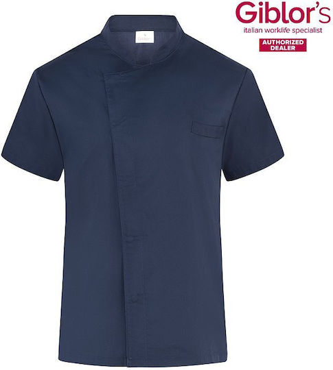 Giblor's Chef Jacket Blue with Short Sleeve