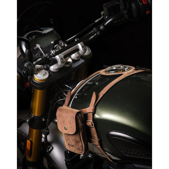 Tripmachine Leather Tank Straps Motorcycle Triumph Scrambler 400 Speed 400 Speed T4 Brown Tank Straps Tobacco