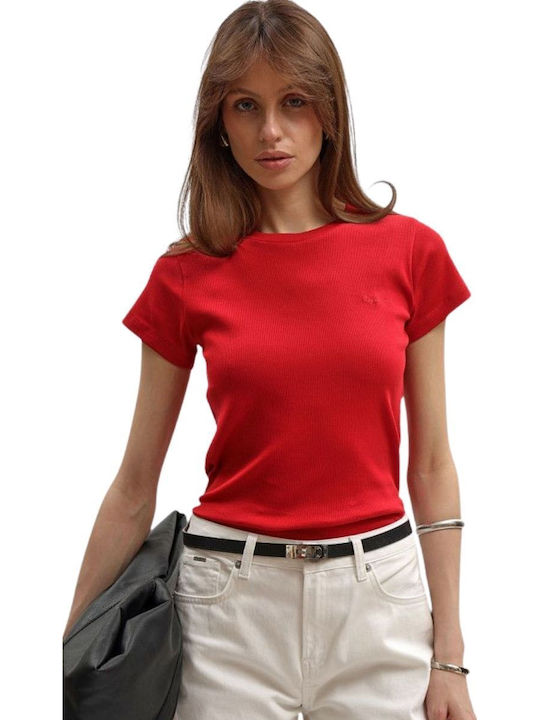 Pepe Jeans Γυναικείο T-shirt Κόκκινο