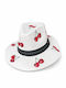 Sorena Handmade Damenhüte Rattangeflecht Fedora Weiß