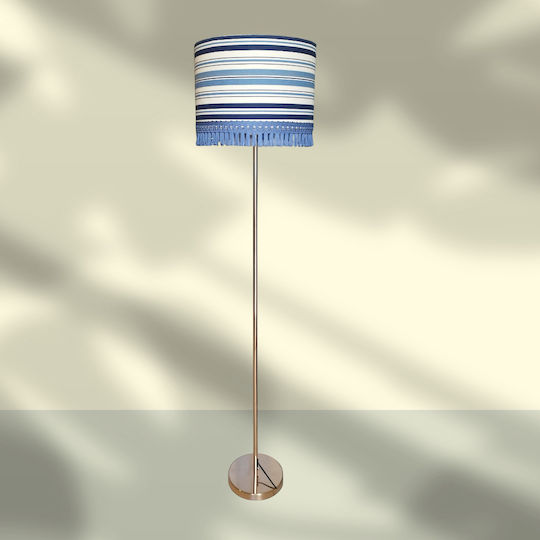 Oxygen Blue Stripes Floor Lamp with Lamp Bulb Base for E27 Blue