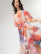 Mandy Rochie Midi De Seară Drapată Wrap-Around Roșie