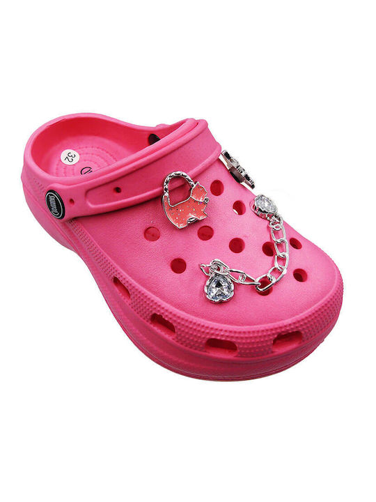 Kids Beach Clogs Fuchsia
