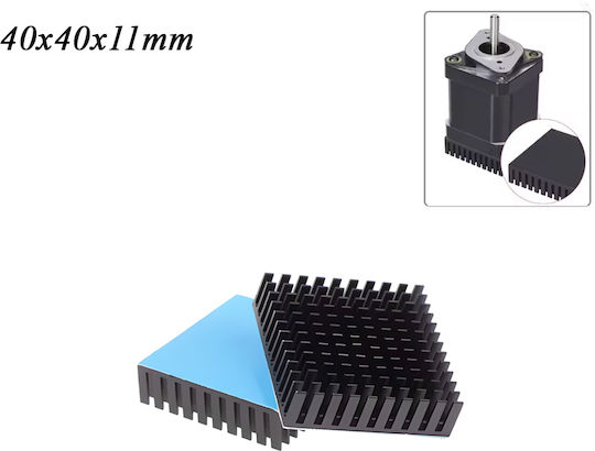 Ψύκτρα Αλουμινίου Αυτοκόλλητο 40x40x11mm Nema 17 Stepper Motor 3d Printer Cnc X20074