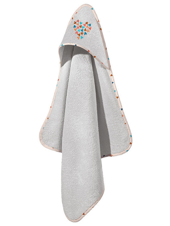 Guy Laroche Baby-Badetuch Mit Kapuzen Amore Salmon-Silber 75x75cm