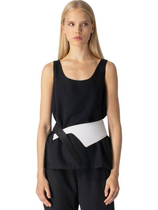 Women's Sleeveless Black Blouse