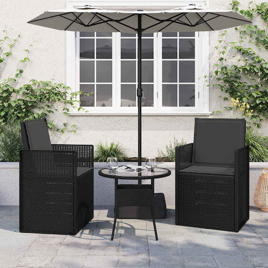 vidaXL Garden Chair Cushion with Backrest Anthracite 2 Pieces 45x47cm