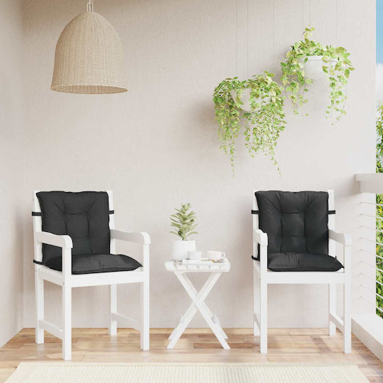 vidaXL Perna Scaunului De Grădină Cu Spătar Melanj Negru 2 Buc 50x100 Cm