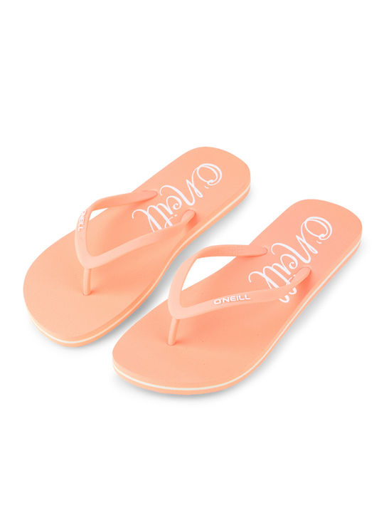 O'Neill Profile Logo Flip Flops in Orange Colour