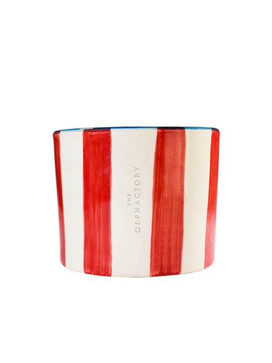 Marie Antoinette Striped Herbal Aromatic Candle 320gr Handmade Olphactory Container