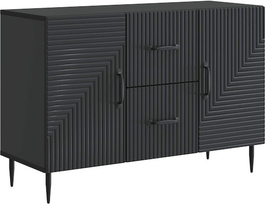 Wooden Sideboard with Drawers Black 89x34.5x60cm