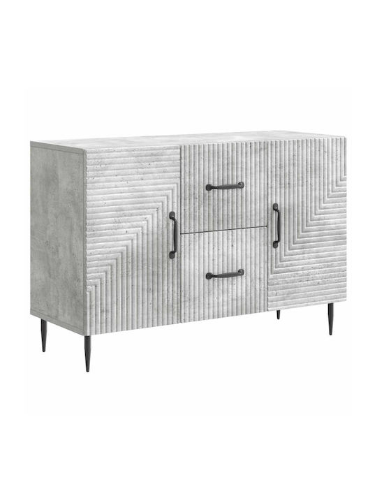 Wooden Sideboard with Drawers Concrete Gray 89x34.5x60cm