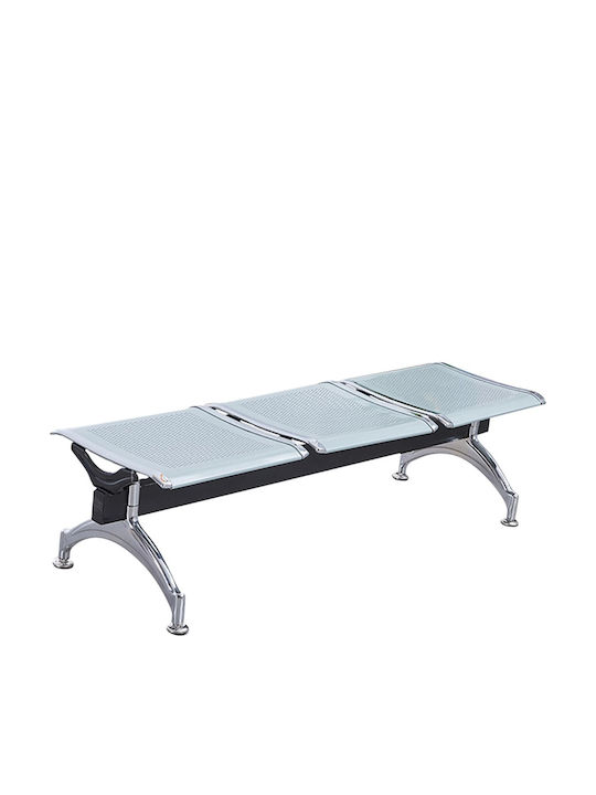 Three Seater Waiting Chair in Gray Colour