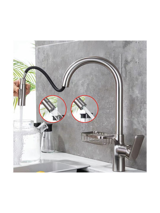 Tall Kitchen Faucet Counter Silver