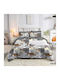 Marwa Cotton Duvet Cover Set 220x240cm Super King with 2 Pillowcases Gray