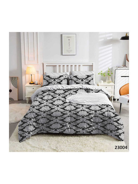 Marwa Cotton Duvet Cover Set 160x240cm Single with Pillowcase Gray