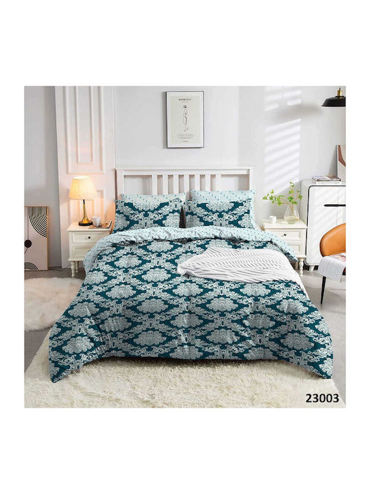 Marwa Cotton Duvet Cover Set 160x240cm Single with Pillowcase Green