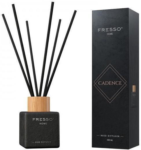 Fresso Home Fragrance Stick Cadence 100 Ml Premium Home Reed Disseminator Flowscent Black Glass Bottle Black Fiberglass Sticks 1 Piece 390006/fre Fresso 5905979390006