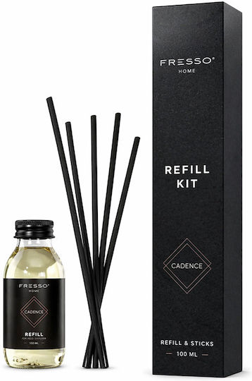 Fresso Premium Home Fragrance Refill Kit Cadence Perfume 100 Ml 6 Black Fiberglass Sticks Reed Diffuser 1 Piece 390037/fre Fresso 390037/fre