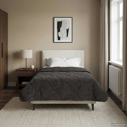 vidaXL Κουβέρτα Fleece Καναπέ 140x220εκ. Ανθρακί