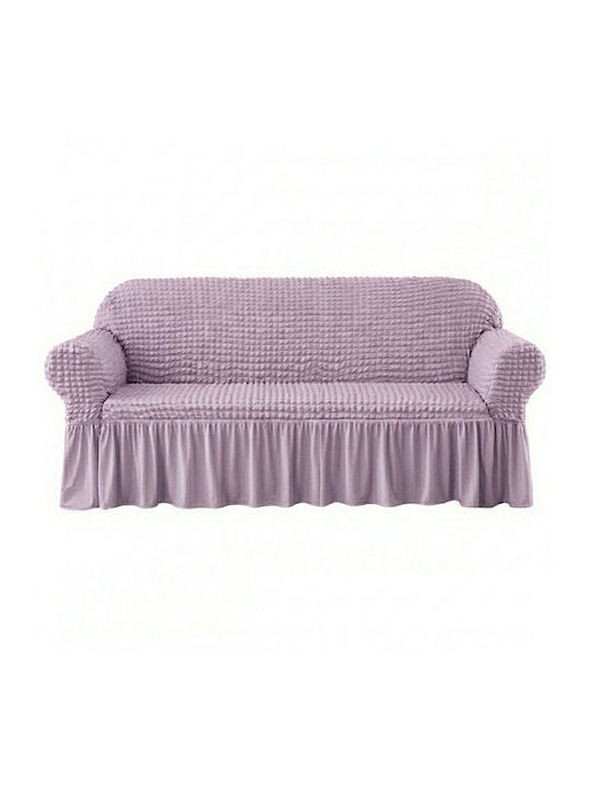 Kraft World Elastic Cover Two Seater Sofa Lilac with Valance