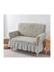Kraft World Elastic Cover Two Seater Sofa Light Grey with Valance
