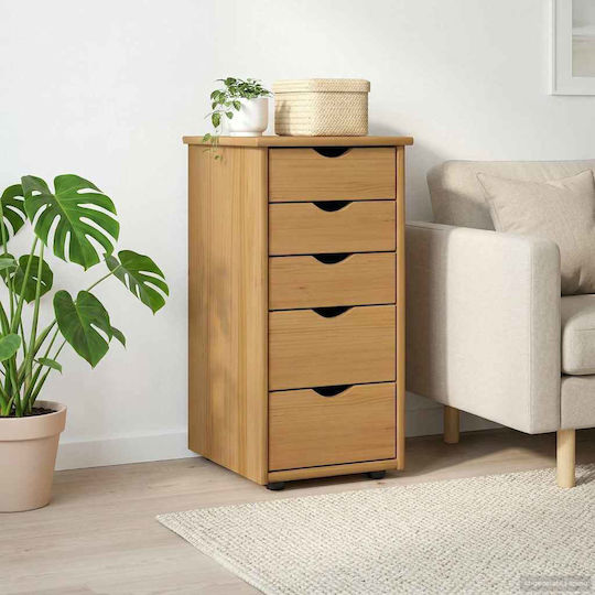 Büroaufbewahrungsschublade aus Massivholz Braune 34x39x61,5cm