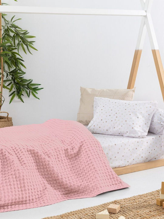 Palamaiki Babydecke Kinderbett Marcie Waffel Rosa 100x150cm
