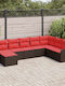 Two-Seater Outdoor Sofa Rattan with Cushions 55x55x69cm