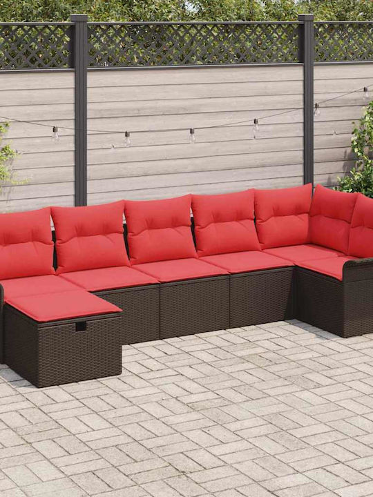 Zweisitziges Outdoor-Sofa aus Rattan mit Kissen