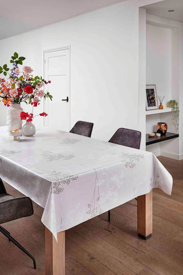 Dekorationsstoff Pro Meter Breite 140cm Floral Weiß