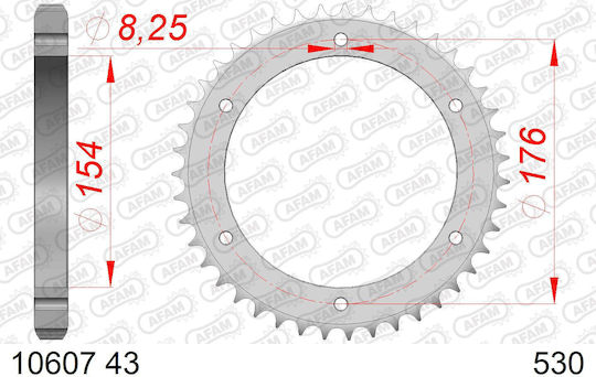 Afam Steel Rear Sprocket 530 Chain Code 10607-43