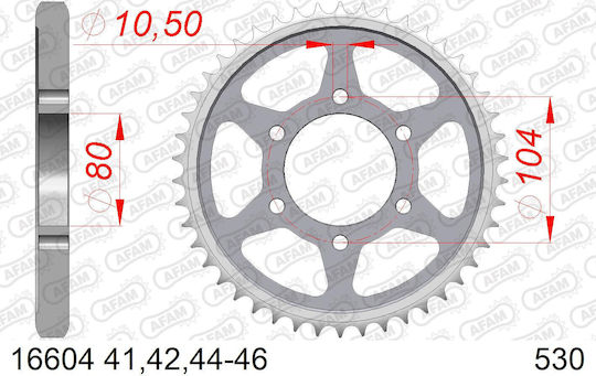 Afam Steel Rear Sprocket 530 Chain Code 16604-46