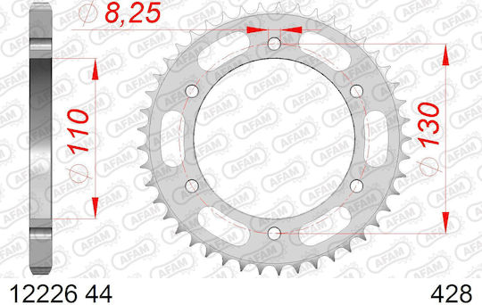 Afam Steel Rear Sprocket 428 Chain Code 12226-44