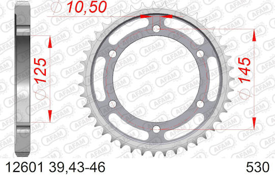 Afam Stahl Hinteres Ritzel 530 Kette Code 12601-45