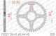 Afam Steel Rear Sprocket 520 Chain Code 10221-44