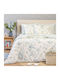 24home.gr Ultra Line Set Double Bed Sheets With Rubber Hugger 160x200+32cm Pearl Blue 4 Pieces