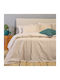 24home.gr Ultra Line Set Bed Sheets Double With Rubber Hugger 160x200+32cm Beige 4 Pieces