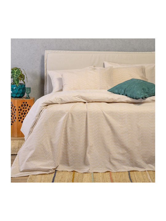 24home.gr Ultra Line Set Bed Sheets Super King 235x270cm Beige (4 Pieces)