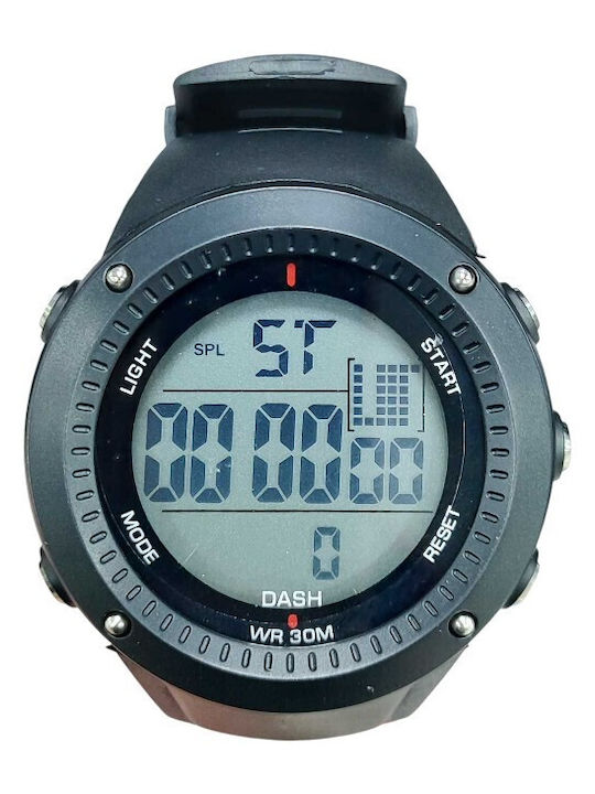 Digital Men's Watch 43mm Battery with Black Rub...