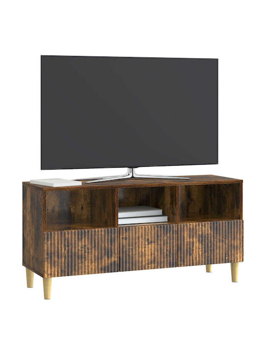 Stand TV din Lemn de Stejar Afumat 102x34,5x50cm
