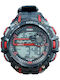 Digital Herrenuhr 40mm Batteriefunktion mit Gummiarmband Schwarz/Rot