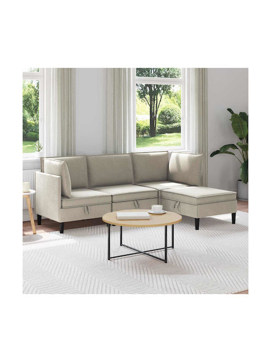 Colțar Canapea cu Spațiu de Depozitare Ovăz 210x140x82cm