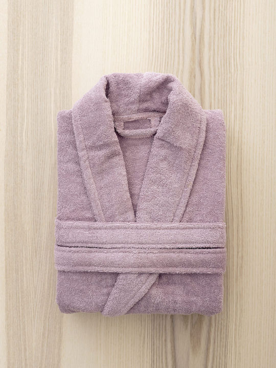 Nima Pure Bathrobe with Collar Smoky Lilac 350g...