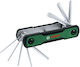Bosch 8-в-1 Сгъваем Комплект Allen Ключове 1600a039l7 Черно-зелени Многоцветни