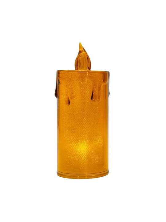 Decorative Candle 12.5 Cm Amber Warm White 1 Led White