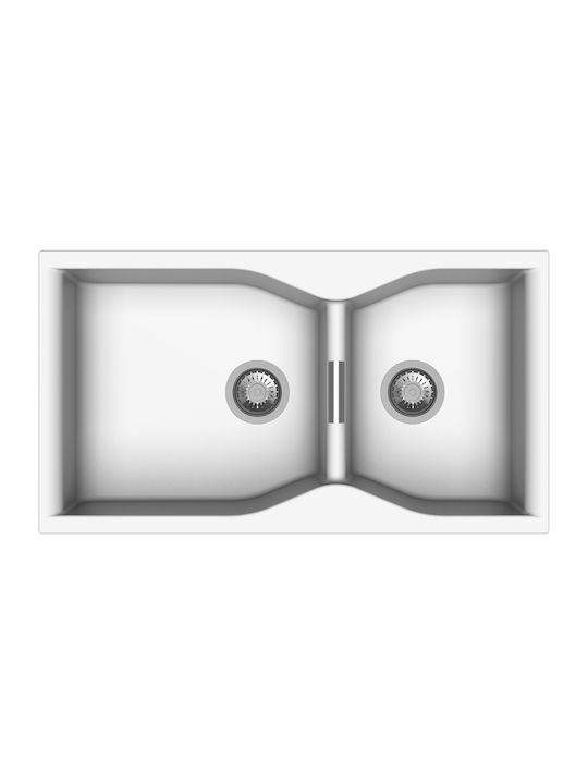 Macart Prestige Ένθετος Νεροχύτης Inox Μ90xΠ50cm Ασημί