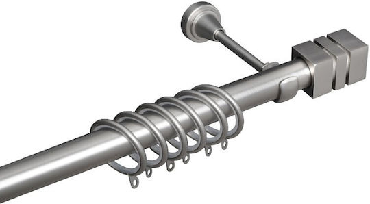 FS Ausziehbare Metallische Vorhangstange 4005 Einzeln 140-250cm Matt Nickel 4005-25-22-ns-mono